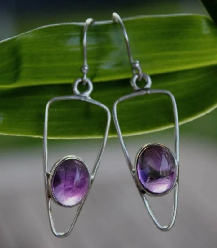 Boucles d'oreilles moderne argent améthyste shantilight