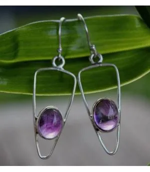 Boucles d'oreilles moderne argent améthyste shantilight