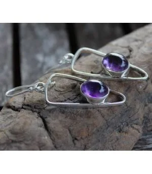 BOUCLES D'OREILLES ARGENT SYMETRIK AMETHYSTES
