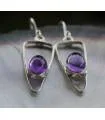 BOUCLES D'OREILLES ARGENT SYMETRIK AMETHYSTES