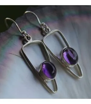 BOUCLES D'OREILLES ARGENT SYMETRIK AMETHYSTES