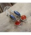 Boucles d'oreilles ethniques bijoux argent labradorite cornaline Shantilight