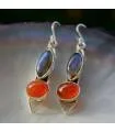 Boucles d'oreilles ethniques bijoux argent labradorite cornaline Shantilight
