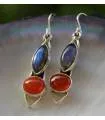 Boucles d'oreilles ethniques bijoux argent labradorite cornaline Shantilight