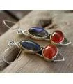 Boucles d'oreilles ethniques bijoux argent labradorite cornaline Shantilight
