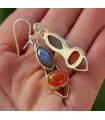 Boucles d'oreilles ethniques bijoux argent labradorite cornaline Shantilight
