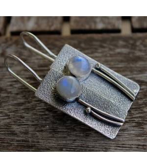 Boucles d’oreilles Chandra Devi – Argent 925 & Pierre de Lune