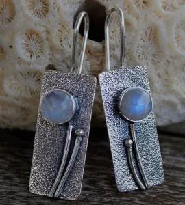 Boucles d’oreilles Chandra Devi – Argent 925 & Pierre de Lune
