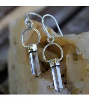 Boucles d'oreilles argent prismes bijoux ethniques cristal Shantilight