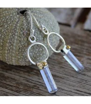 Boucles d'oreilles argent prismes bijoux ethniques cristal Shantilight