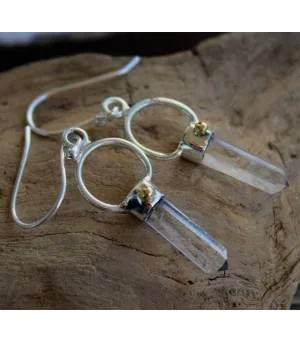 Boucles d'oreilles argent prismes bijoux ethniques cristal Shantilight