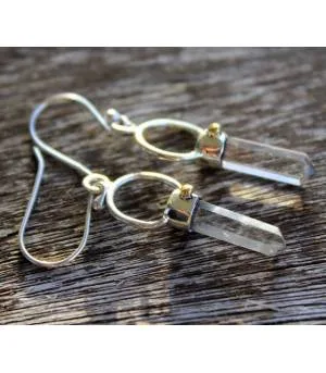 Boucles d'oreilles argent prismes bijoux ethniques cristal Shantilight