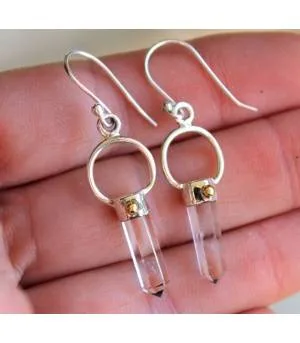 Boucles d'oreilles argent prismes bijoux ethniques cristal Shantilight