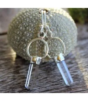 Boucles d'oreilles argent prismes bijoux ethniques cristal Shantilight