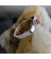 Bague argent hexagone pierre naturelle tourmaline rose