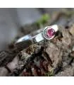 Bague argent hexagone pierre naturelle tourmaline rose
