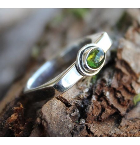 BAGUE ARGENT HEXAGONE BIJOU PIERRE NATURELLE TOURMALINE SHANTILIGHT