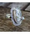 Bague argent white landscape perle