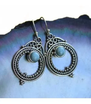 Boucles d'oreilles argent pierres naturelles larimar shantilight