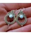 Boucles d'oreilles argent pierres naturelles larimar shantilight