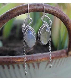 Boucles d’oreilles Akasha – Argent 925 & Labradorite