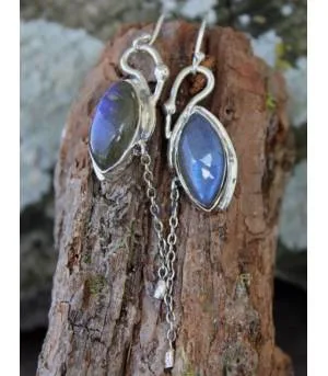 Boucles d’oreilles Akasha – Argent 925 & Labradorite