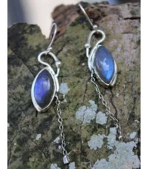 Boucles d’oreilles Akasha – Argent 925 & Labradorite