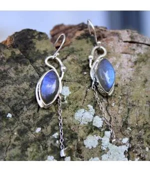 Boucles d’oreilles Akasha – Argent 925 & Labradorite