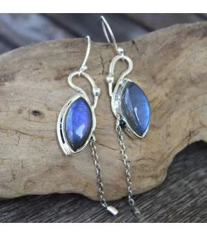 Boucles d’oreilles Akasha – Argent 925 & Labradorite