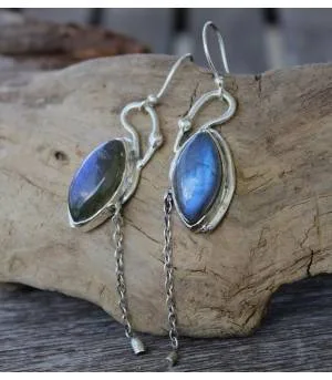 Boucles d’oreilles Akasha – Argent 925 & Labradorite