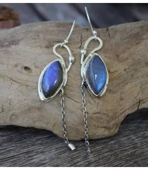 Boucles d’oreilles Akasha – Argent 925 & Labradorite