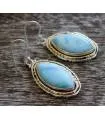 Boucles d'oreilles ethniques bijoux pierres naturelles Larimar shantilight