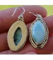 Boucles d'oreilles ethniques bijoux pierres naturelles Larimar shantilight