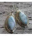 Boucles d'oreilles ethniques bijoux pierres naturelles Larimar shantilight