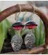 Boucles d'oreilles ethniques bijoux pierres naturelles grenat shantilight