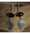 Boucles d'oreilles ethniques bijoux pierres naturelles grenat shantilight