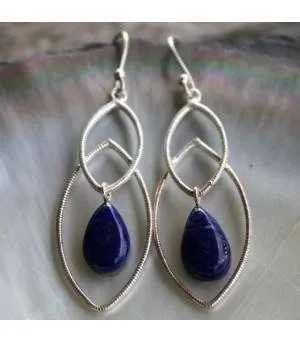 Boucles d’oreilles Sarasvatī – Argent 925 & Lapis Lazuli
