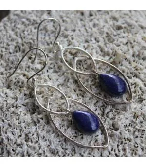 Boucles d’oreilles Sarasvatī – Argent 925 & Lapis Lazuli