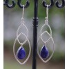 Boucles d'oreilles argent bijoux filigrane pierre lapis lazuli shantilight