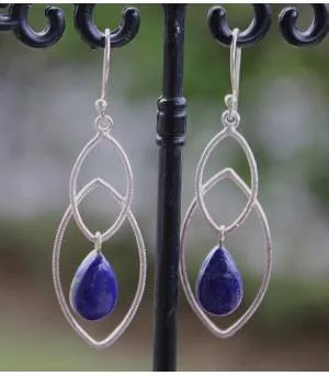 Boucles d’oreilles Sarasvatī – Argent 925 & Lapis Lazuli