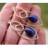 Boucles d'oreilles argent bijoux filigrane pierre lapis lazuli shantilight