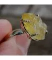 Bague argent bijoux pierre brute citrine