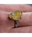Bague argent bijoux pierre brute citrine