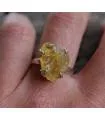 Bague argent bijoux pierre brute citrine