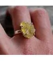 Bague argent bijoux pierre brute citrine