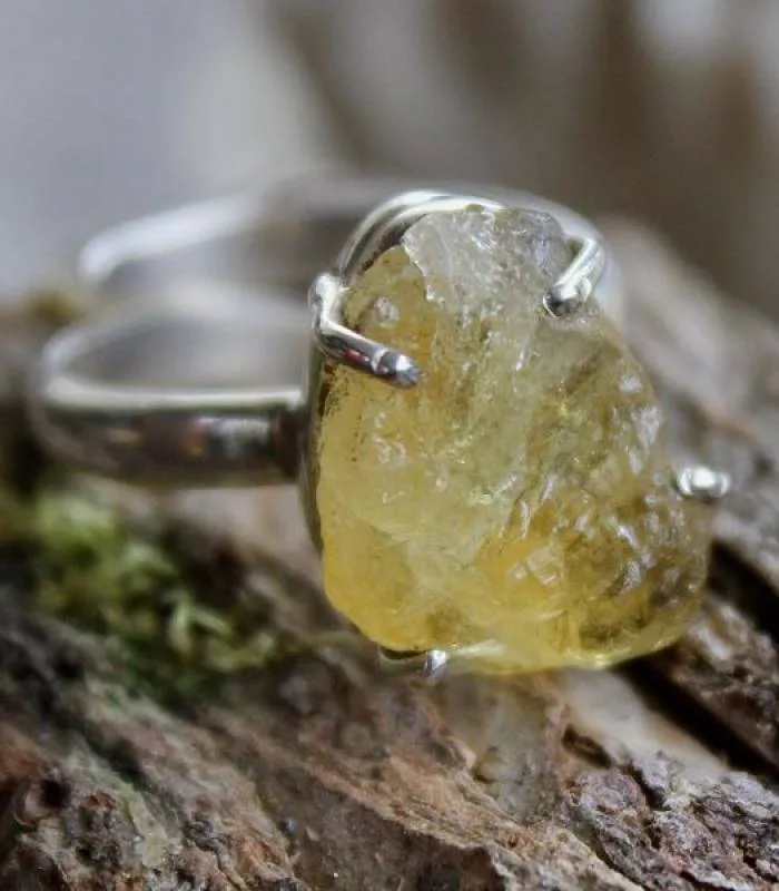 Bague argent griffe citrine shantilight