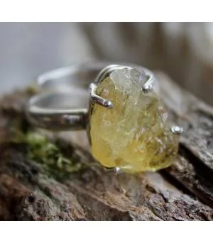 Bague argent griffe citrine shantilight