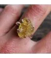 Bague argent bijoux pierre brute citrine