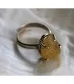Bague argent bijoux pierre brute citrine