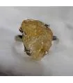 Bague argent bijoux pierre brute citrine